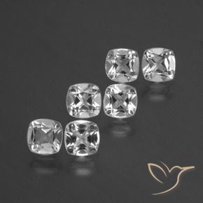 2.82 ctw White Topaz Stones, Natural Topaz in Cushion-Cut Shape for Sale