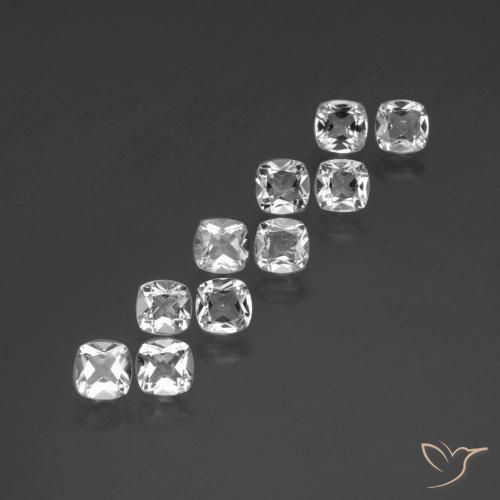 4.52 ctw White Topaz Stones, Natural Topaz in Cushion-Cut Shape for Sale
