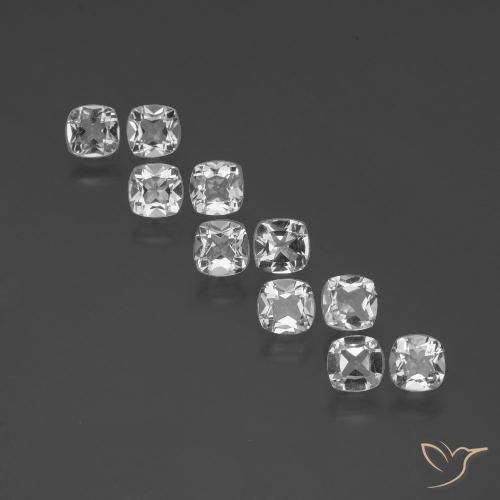 4.66ctw Natural Clear White Topaz, Cushion, VVS-VS