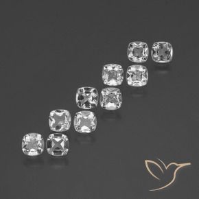 4.66 ctw White Topaz Stones, Natural Topaz in Cushion-Cut Shape for Sale