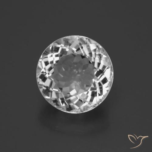 10.7mm Round Facet White Topaz from Brazil, Weight of 5.59ct, Natural untreated gemstone in VVS-VS Clarity, 1pc Topaz - the Color is Clear White, Mohs Hardness of 8 suitable for daily wear jewelry, Traditional August Birthstone, Photo A