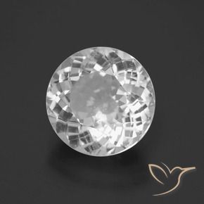 6.31 ct White Topaz Stone, Natural Topaz in Round Facet Shape for Sale