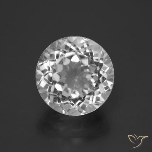 6.6 ct Loose White Topaz, 11.1 mm Round Cut From Brazil, Photo A