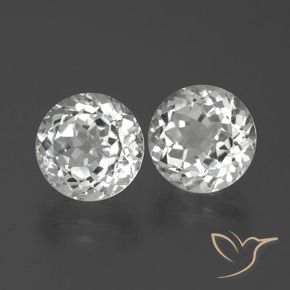 6.88 ctw White Topaz Stones, Natural Topaz in Round Facet Shape for Sale