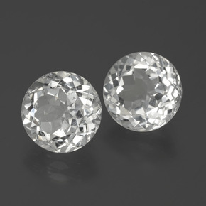 6.61 ctw White Topaz Stones, Natural Topaz in Round Facet Shape for Sale