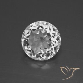 4.19 ct White Topaz Stone, Natural Topaz in Round Facet Shape for Sale