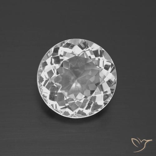 4.44ct Natural Clear White Topaz, Round, VVS-VS