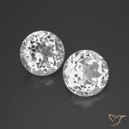 7.00 ctw White Topaz Stones, Natural Topaz in Round Facet Shape for Sale