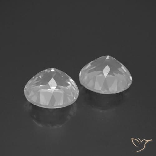 Topaz Gemstones in 9 mm (calibrated) Size for Sale, Topaz Stones in Clear White Color