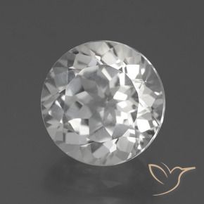 4.04 ct White Topaz Stone, Natural Topaz in Round Facet Shape for Sale