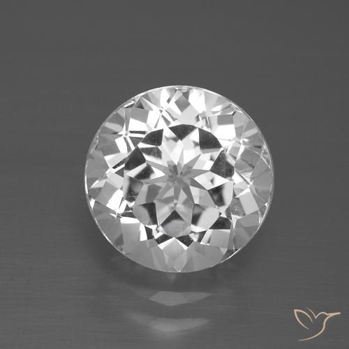 3.40ct Natural Clear White Topaz, Round, VVS-VS