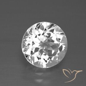 3.40 ct White Topaz Stone, Natural Topaz in Round Facet Shape for Sale