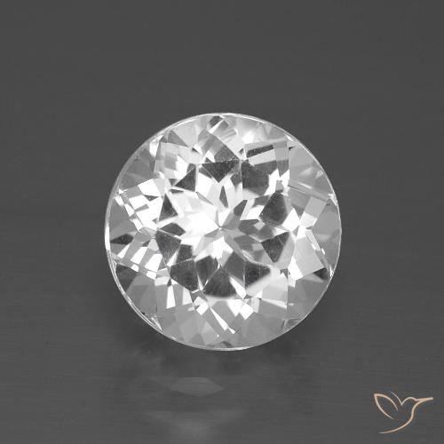 3.51ct Natural White Topaz, Round, VVS-VS