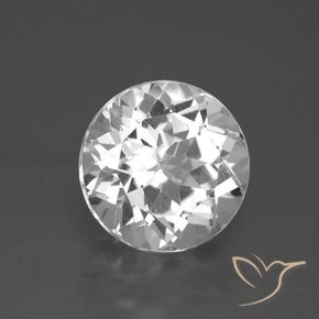 3.51 ct White Topaz Stone, Natural Topaz in Round Facet Shape for Sale
