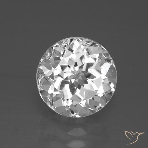 4.14ct Natural Clear White Topaz, Round, VVS-VS