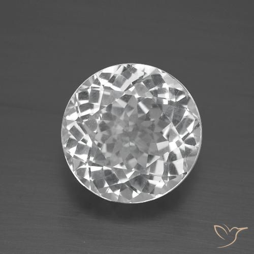 3.68ct Natural White Topaz, Round, VVS-VS