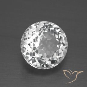 3.68 ct White Topaz Stone, Natural Topaz in Round Facet Shape for Sale