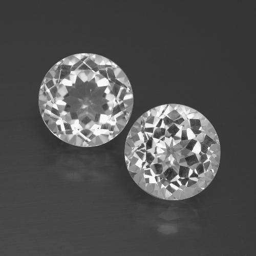 Blanc clair Topaze gemme - 3.4ct Facette ronde (ID: 389654)