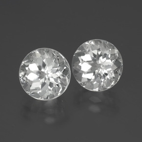 7.33 ctw White Topaz Stones, Natural Topaz in Round Facet Shape for Sale