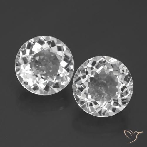 5.38ctw Natural Clear White Topaz, Round, VVS-VS