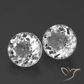 5.38 ctw White Topaz Stones, Natural Topaz in Round Facet Shape for Sale
