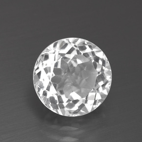 3.41 ct White Topaz Stone, Natural Topaz in Round Facet Shape for Sale