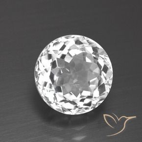3.40 ct White Topaz Stone, Natural Topaz in Round Facet Shape for Sale