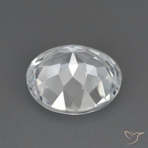 Topaz Gemstone in 9 mm (calibrated) Size for Sale, Topaz Stone in Clear White Color