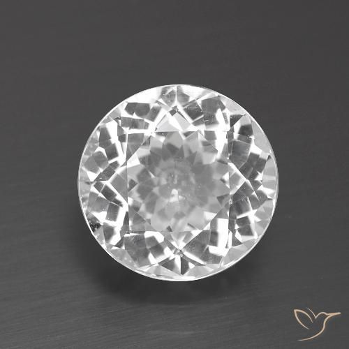 3.41ct Natural Clear White Topaz, Round, VVS-VS