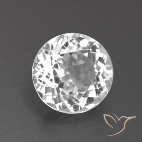 3.41 ct White Topaz Stone, Natural Topaz in Round Facet Shape for Sale