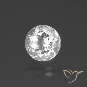 3.69 ct White Topaz Stone, Natural Topaz in Round Facet Shape for Sale