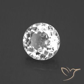 3.51 ct White Topaz Stone, Natural Topaz in Round Facet Shape for Sale