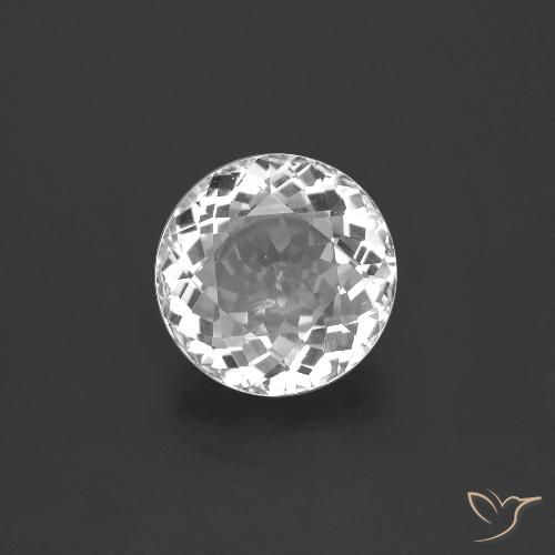 3.43ct Natural White Topaz, Round, VVS-VS