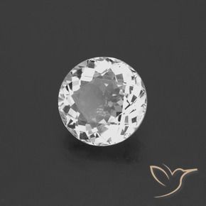 3.43 ct White Topaz Stone, Natural Topaz in Round Facet Shape for Sale