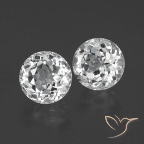 8.00 ctw White Topaz Stones, Natural Topaz in Round Facet Shape for Sale