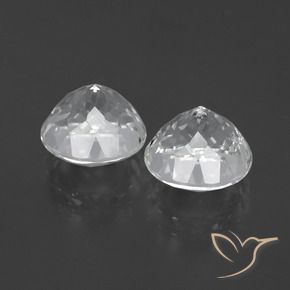 Topaz Gemstones in 9 mm (calibrated) Size for Sale, Topaz Stones in Clear White Color