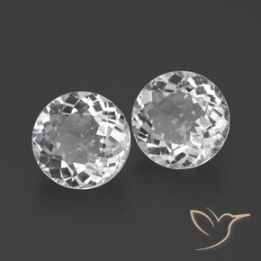 7.41 ctw White Topaz Stones, Natural Topaz in Round Facet Shape for Sale