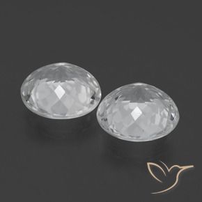Topaz Gemstones in 9.5 mm (calibrated) Size for Sale, Topaz Stones in Clear White Color