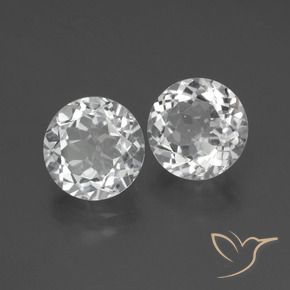 7.50 ctw White Topaz Stones, Natural Topaz in Round Facet Shape for Sale