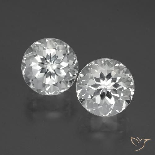 8.24 ct White Topaz, 9.2 mm Round Cut From Brazil, Photo A