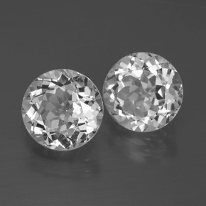 6.61 ctw White Topaz Stones, Natural Topaz in Round Facet Shape for Sale