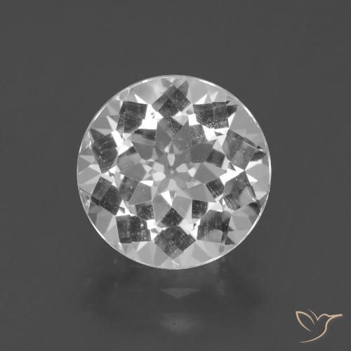 4.83 ct Loose White Topaz, 10.3 mm Round Cut From Brazil, Photo A