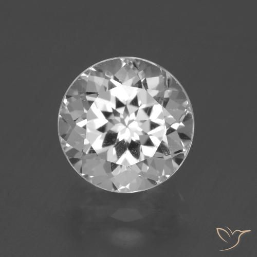 4.89ct Natural Clear White Topaz, Round, VVS-VS