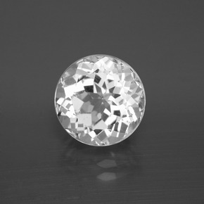 4.55 ct White Topaz Stone, Natural Topaz in Round Facet Shape for Sale