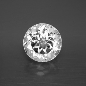 Blanco claro Topacio Gema - 4.7ct Faceta Redonda (ID: 396724)