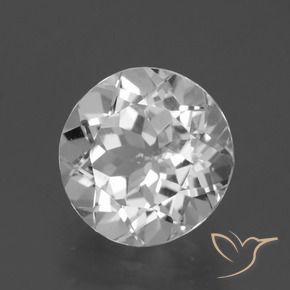 4.33 ct White Topaz Stone, Natural Topaz in Round Facet Shape for Sale
