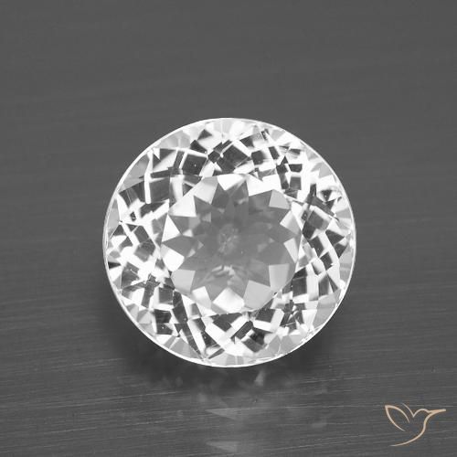 4.49ct Natural Clear White Topaz, Round, VVS-VS