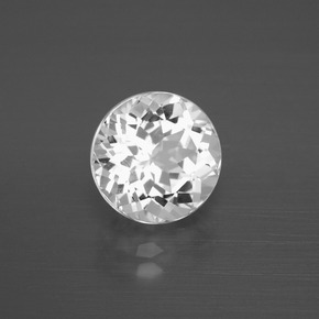 3.95 ct White Topaz Stone, Natural Topaz in Round Facet Shape for Sale