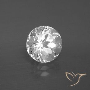 3.74 ct White Topaz Stone, Natural Topaz in Round Facet Shape for Sale