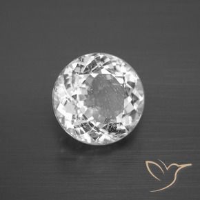4.30 ct White Topaz Stone, Natural Topaz in Round Facet Shape for Sale